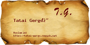 Tatai Gergő névjegykártya